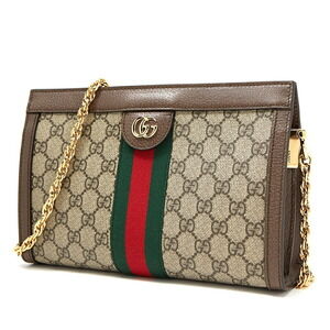 Gucci beige Ophidia leather shoulder bag ebony brown Supreme GG